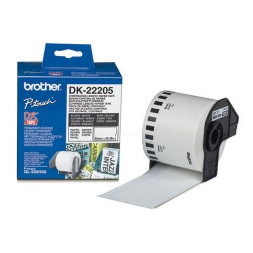 Brother etiketa biela (DK22205), 62mm