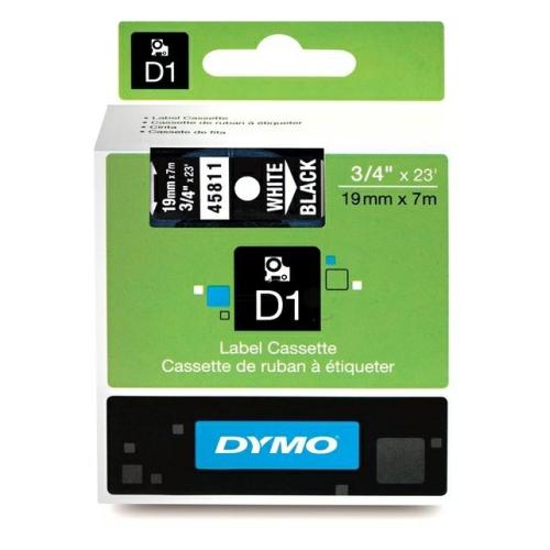 Dymo etiketa biela na čierna (45811 / S0720910), 19mm, laminované