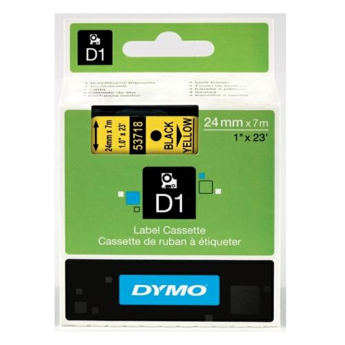 Dymo etiketa čierna na žltý (53718 / S0720980), 24mm, laminované
