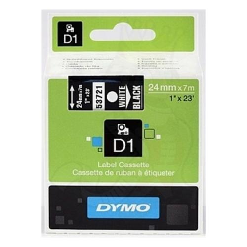 Dymo etiketa biela na čierna (53721 / S0721010), 24mm, laminované