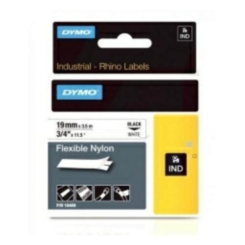 Dymo farebná páska čierna na biela (18759 / S0718120), 19mm, flexibilne laminované