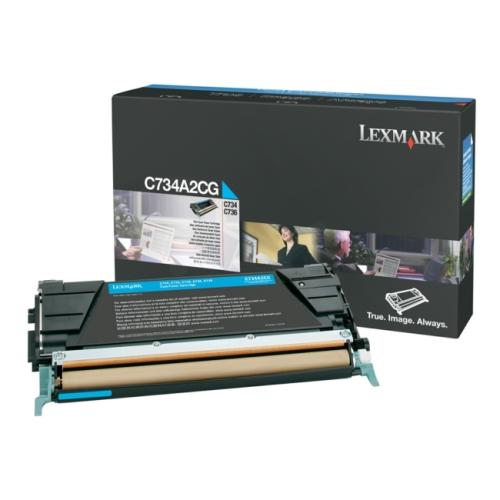 Lexmark toner azúrová (C734A1CG / 0C734A1CG) (Návrat)