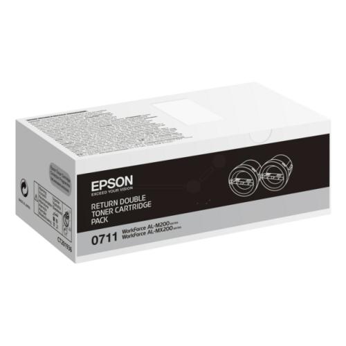 Epson toner čierna (C13S050711 / 0710) (Dvojbalenie, Návrat, high capacity)