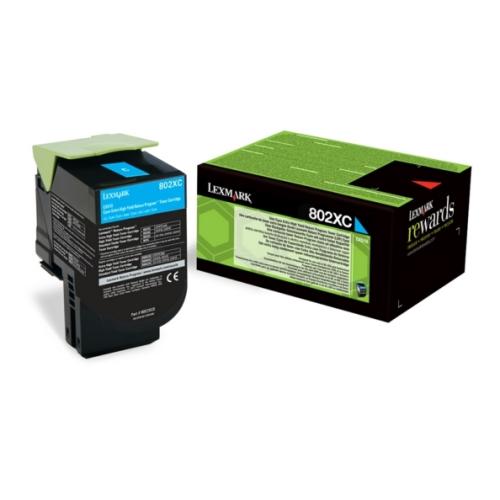Lexmark toner azúrová (80C2XC0 / 802XC) (Návrat, high capacity)
