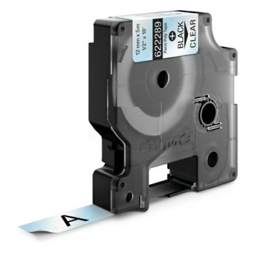 Dymo polyesterová páska čierna na priehľadný (622289), 12mm, extra odolný