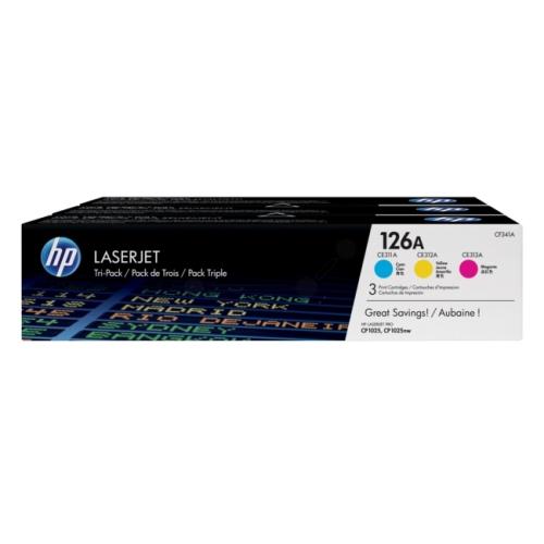 HP toner azúrová / magenta / žltý (CF341A / 126A) (rainbow kit)