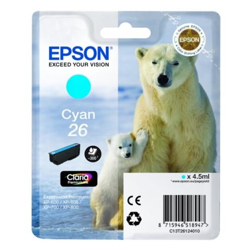 Epson atramentová náplň azúrová (C13T26124012 / 26)