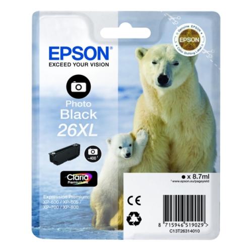 Epson atramentová náplň čierna fotografia (C13T26314012 / 26XL) (high capacity)