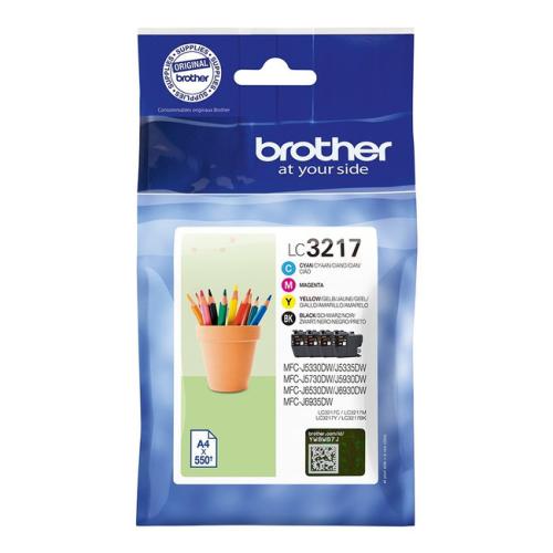 Brother atramentová náplň čierna / azúrová / magenta / žltý (LC3217VALDR) (multipack)