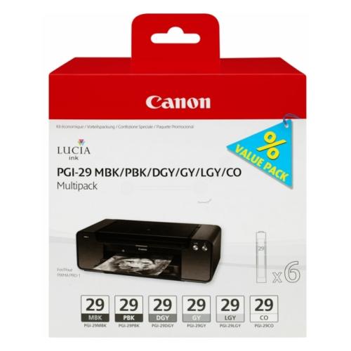 Canon atramentová náplň čierna fotografiagrafie / matná čierna / šedá / optimizer (4868B018 / PGI29) (multipack)