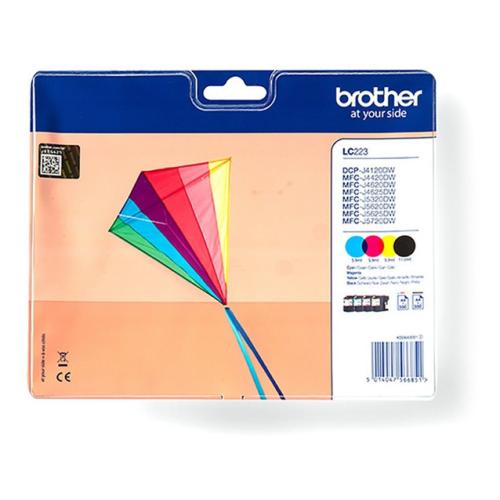 Brother atramentová náplň čierna / azúrová / magenta / žltý (LC223VALBP) (multipack)