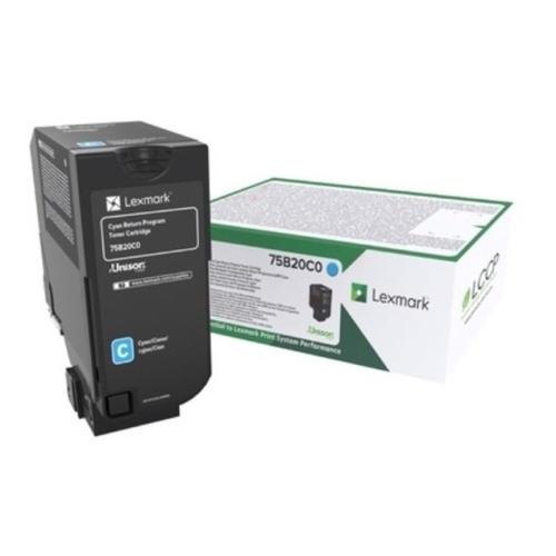 Lexmark toner azúrová (75B20C0 / 075B20C0) (Návrat)