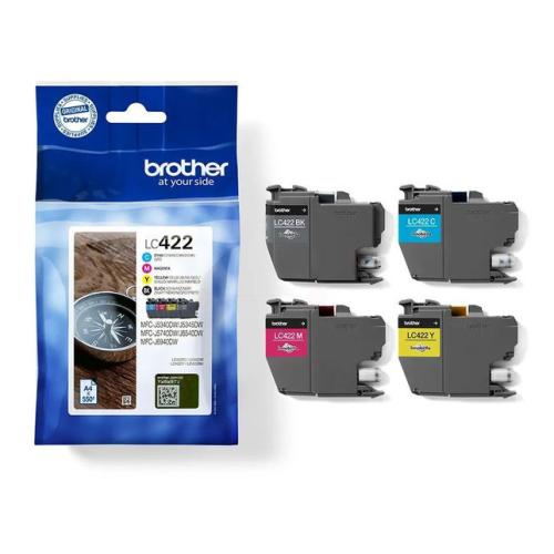 Brother atramentová náplň čierna / azúrová / magenta / žltý (LC422VAL) (multipack)