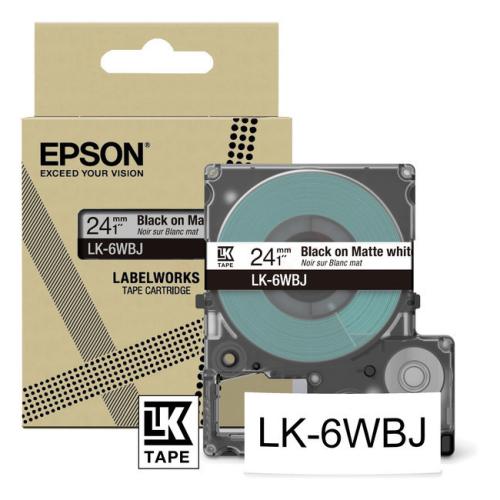 Epson etiketa čierna / biela (C53S672064 / LK6WBJ)