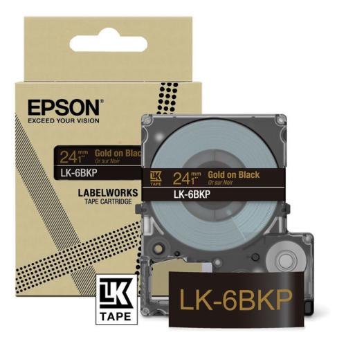 Epson etiketa čierna / zlato (C53S672096 / LK6BKP)