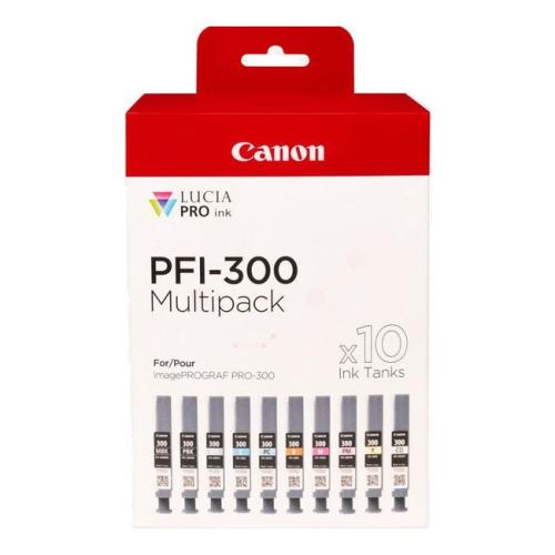 Canon atramentová náplň čierna fotografia / matná čierna / azúrová / magenta / žltý / azúrová fotografiegrafia / magenta fotografie / červená / šedá / optimizer (4192C008 / PFI300) (multipack)