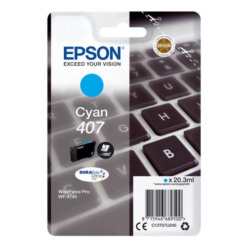 Epson atramentová náplň azúrová (C13T07U240 / 407)
