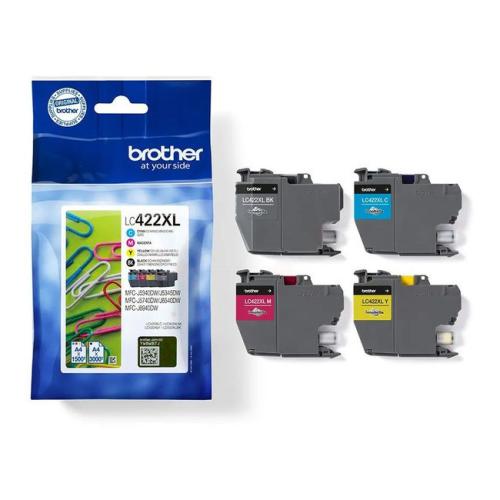 Brother atramentová náplň čierna / azúrová / magenta / žltý (LC422XLVAL) (multipack, high capacity)