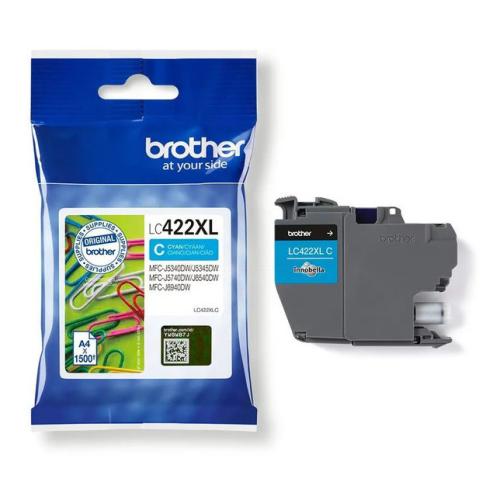 Brother atramentová náplň azúrová (LC422XLC) (high capacity)